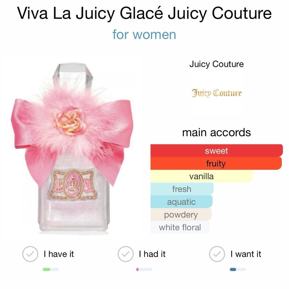 Viva La Juicy Glace by Juicy Couture Women 1.0 oz / 30 ml eau de parfum spray