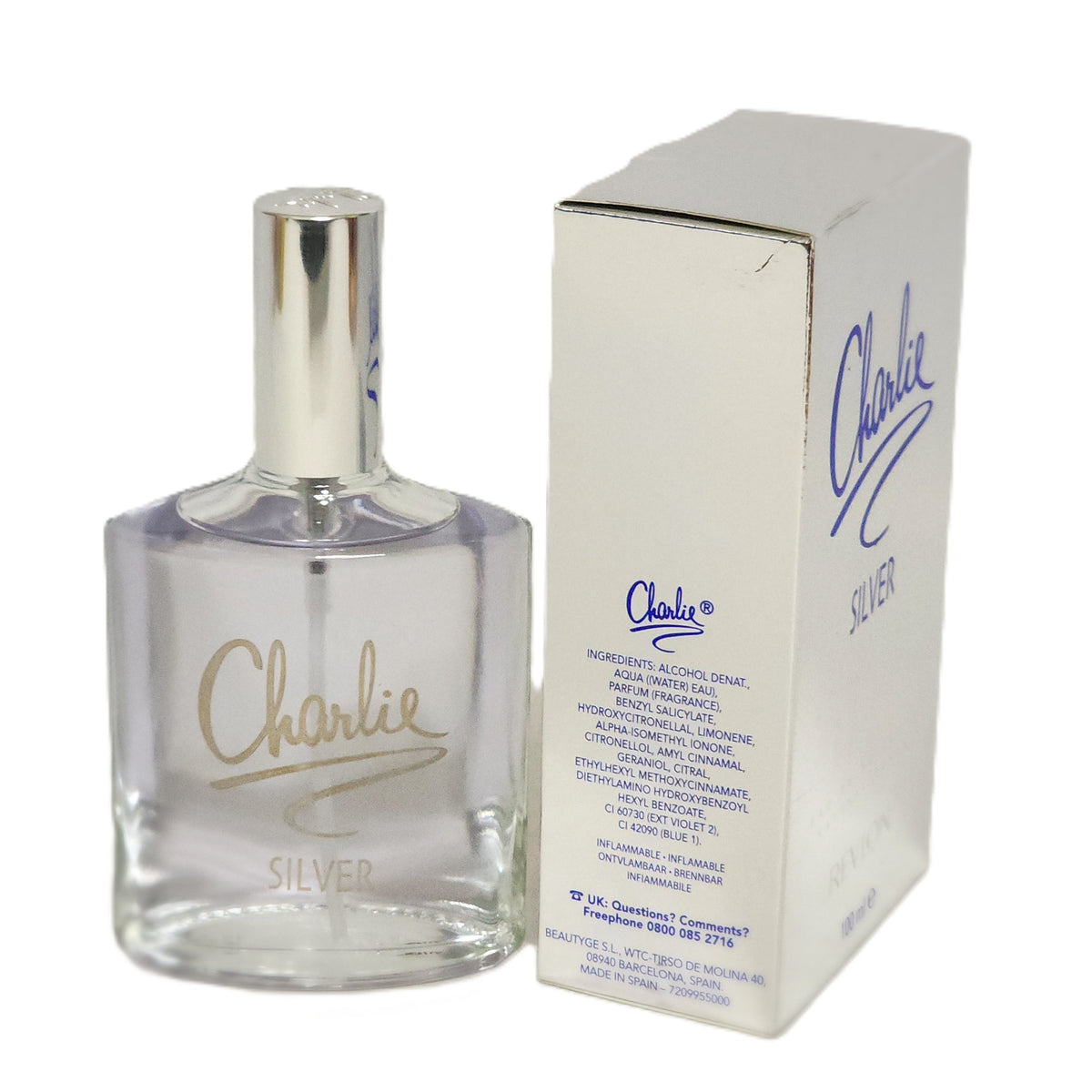 ✨ Charlie Silver by Revlon for Women 3.3 fl.oz / 100 ml EDT Spray | New Bottle, Soft Box, No Cellophane | Iconic American Feminine