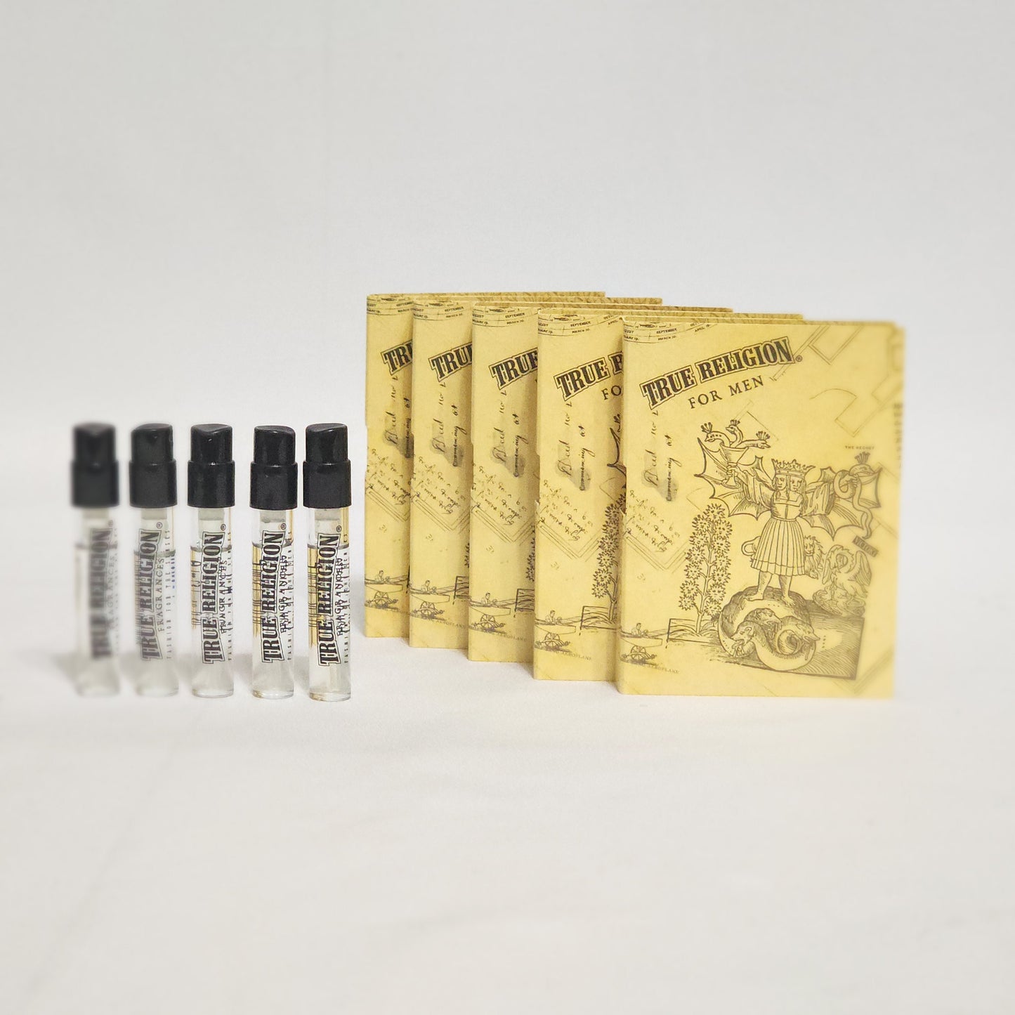 5 Sample Vials: True Religion men 0.05 oz / 1.52 ml EDT Spray