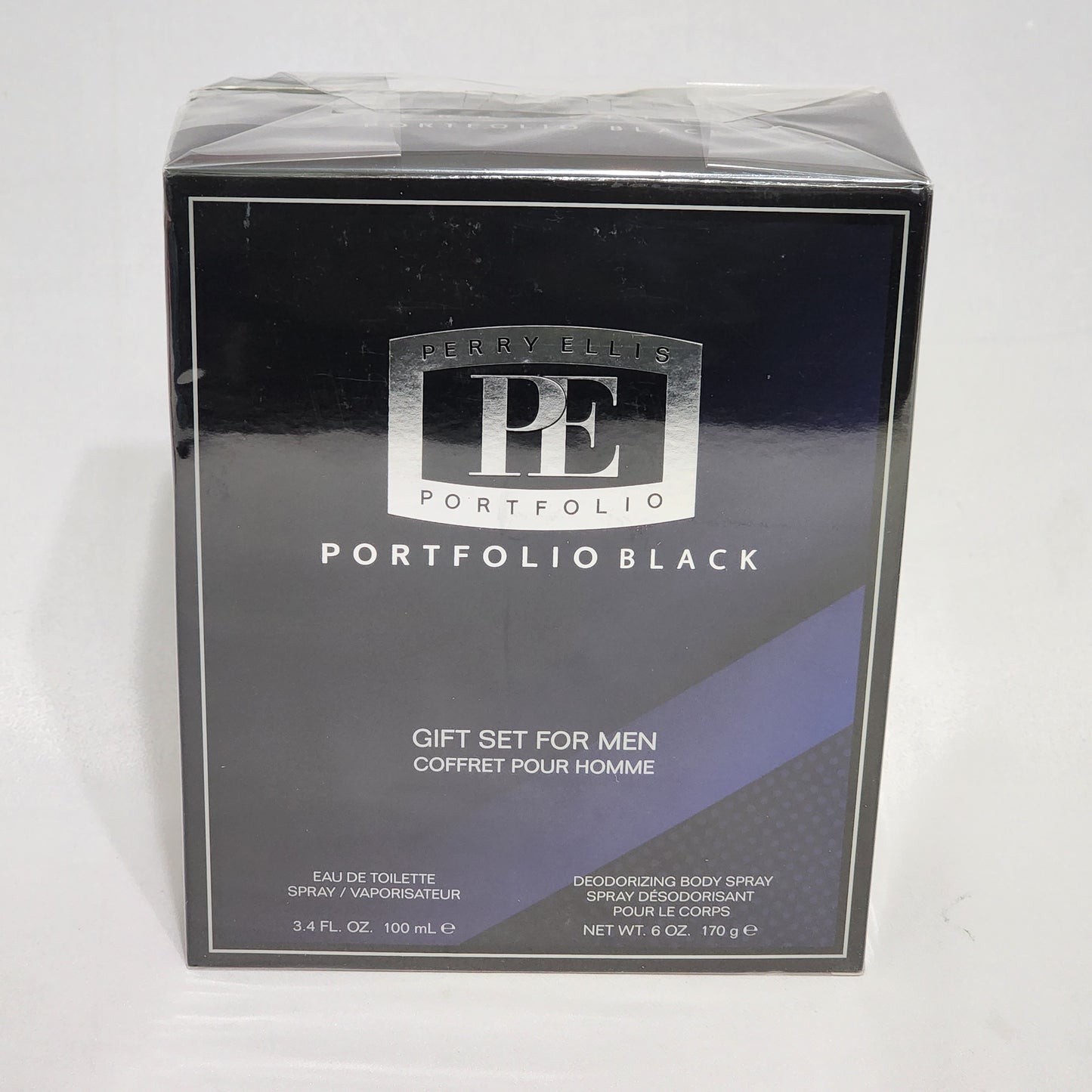 Portfolio Black by Perry Ellis Men 3.4 oz EDT spray + Deodorant body spray