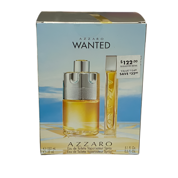 Azzaro Wanted by Azzaro for Men - 2 Pc Gift Set 5.1oz EDT Spray, 0.5oz EDT Spray