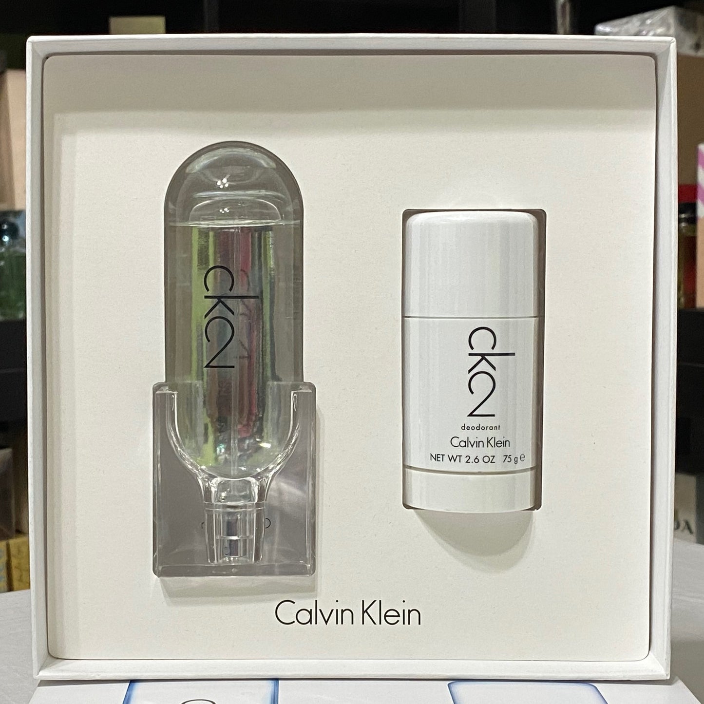 ck2 by Calvin Klen for Men or Women, Unisex 2 pieces set, 3.4 oz spray + Deo