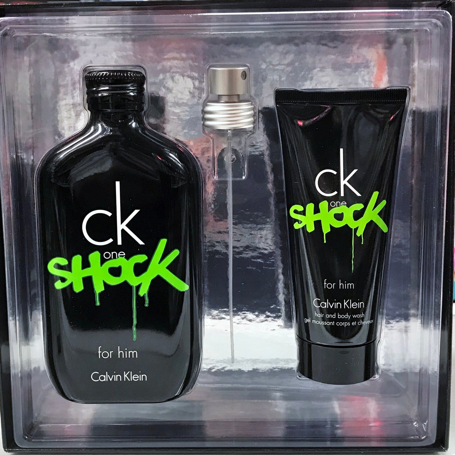 CK One Shock by Calvin Klein for Men 2 Piece Set Includes: 6.7 oz Eau de Toilette Spray + 3.4 oz Body Wash
