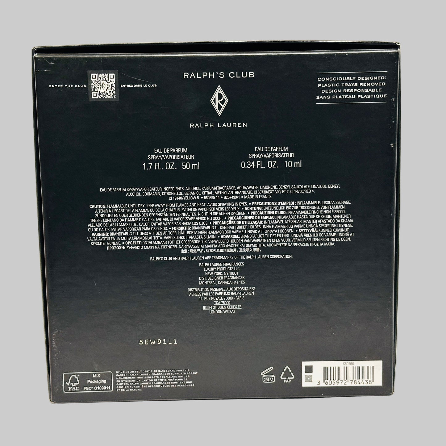 Ralph's Club by Ralph Lauren 2PCs men set, 1.7 + 0.34 eau de parfum spray