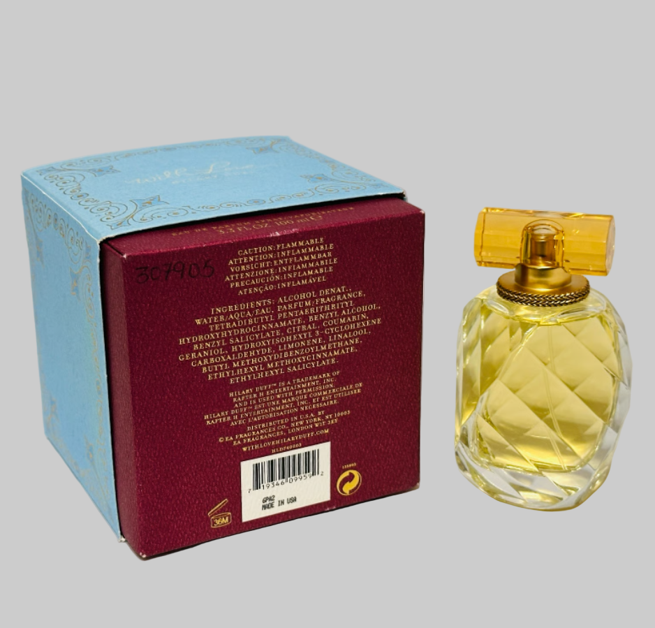 With Love by Hilary Duff for Woman 3.3 fl.oz / 100 ml Eau De Parfum Spray - Damaged box