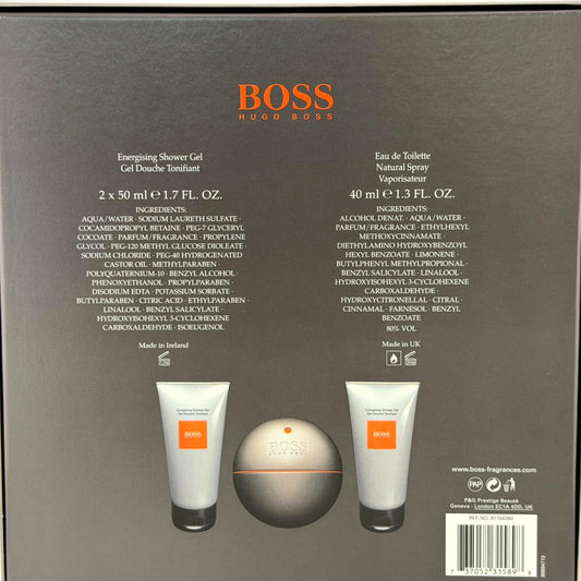 Boss in Motion by Hugo Boss for Men | 3-Piece Set: 40 ml EDT + 2 x 50 ml Shower Gel | Box Wear