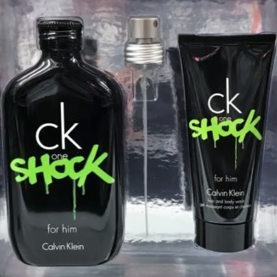CK One Shock by Calvin Klein for Men 2 Piece Set Includes: 6.7 oz Eau de Toilette Spray + 3.4 oz Body Wash