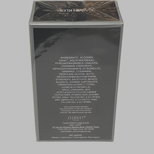Code: 0254 - Vintage Eternity Calvin Klein Men 3.3 fl.oz / 100 ml eau de toilette spray