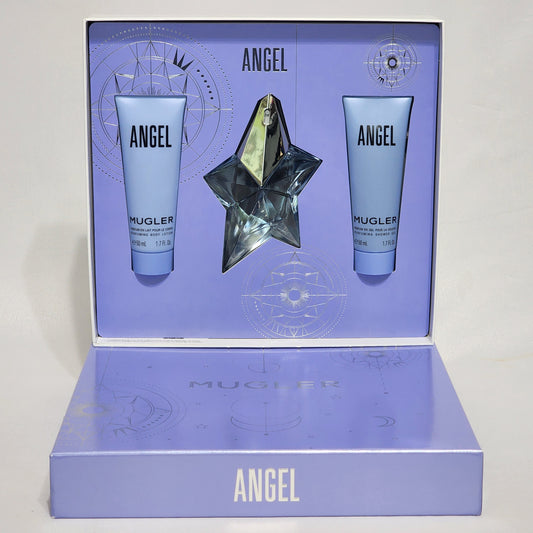Angel Mugler 3 PCs women set, 0.8 oz EDP spray + 1.7 lotion + Shower Gel