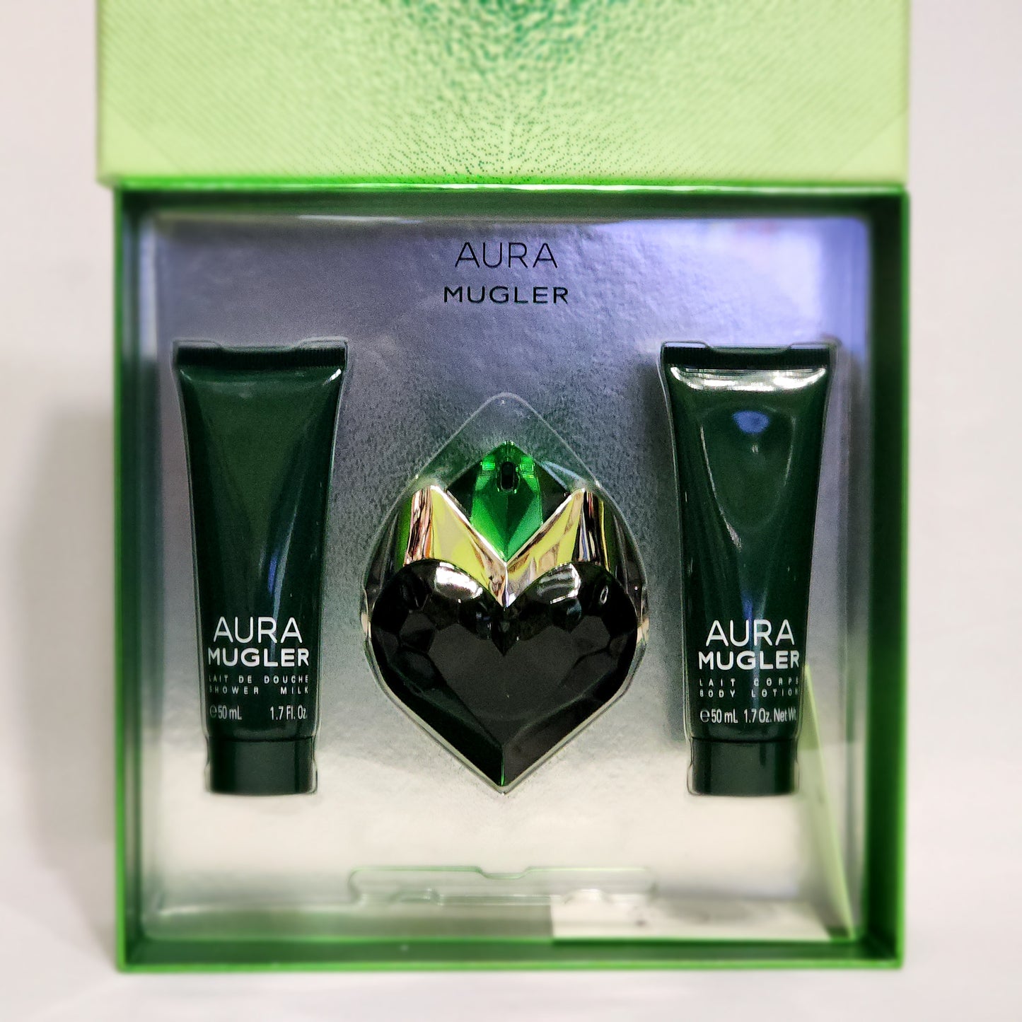 Aura Mugler by Mugler 3PCs women set, 1.0 oz EDP spray + Lotion + Shower Milk