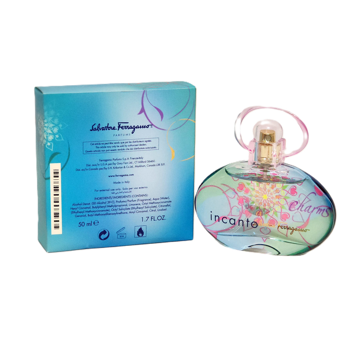 Salvatore Ferragamo Incanto Charms for Women EDT | 1.7 oz & 3-Piece Gift Set | Vintage Classic Italian Fragrance