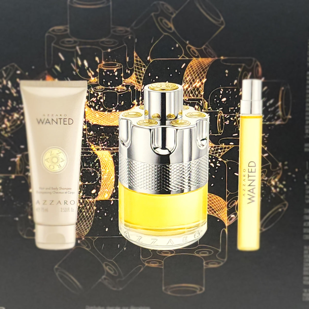 🤠 Azzaro Wanted for Men 3-Piece Gift Set | 3.3 oz EDT + 0.33 oz Mini EDT + 2.5 oz Shampoo | New Sealed