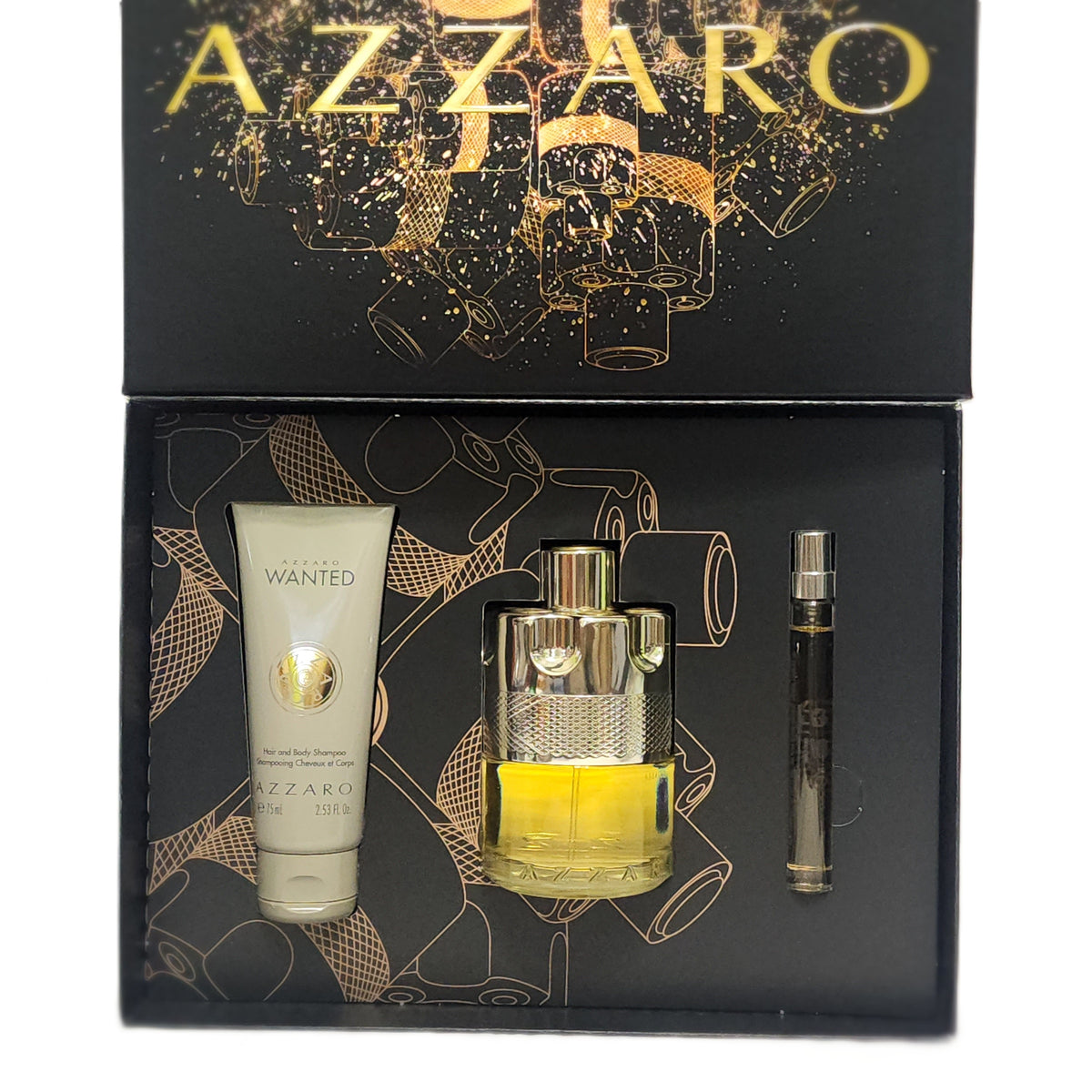 🤠 Azzaro Wanted for Men 3-Piece Gift Set | 3.3 oz EDT + 0.33 oz Mini EDT + 2.5 oz Shampoo | New Sealed