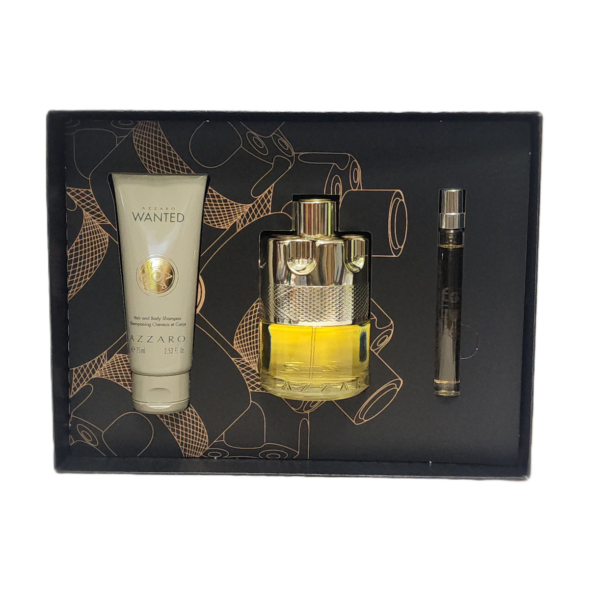 🤠 Azzaro Wanted for Men 3-Piece Gift Set | 3.3 oz EDT + 0.33 oz Mini EDT + 2.5 oz Shampoo | New Sealed