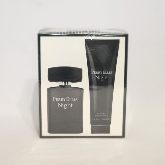 Perry Ellis Night 2PCs men set, 3.4 oz EDT spray + 3.4 shower gel
