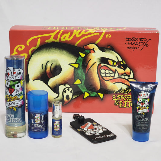 Ed Hardy Love & Luck 3.4 Oz, 5-Pcs Men Set