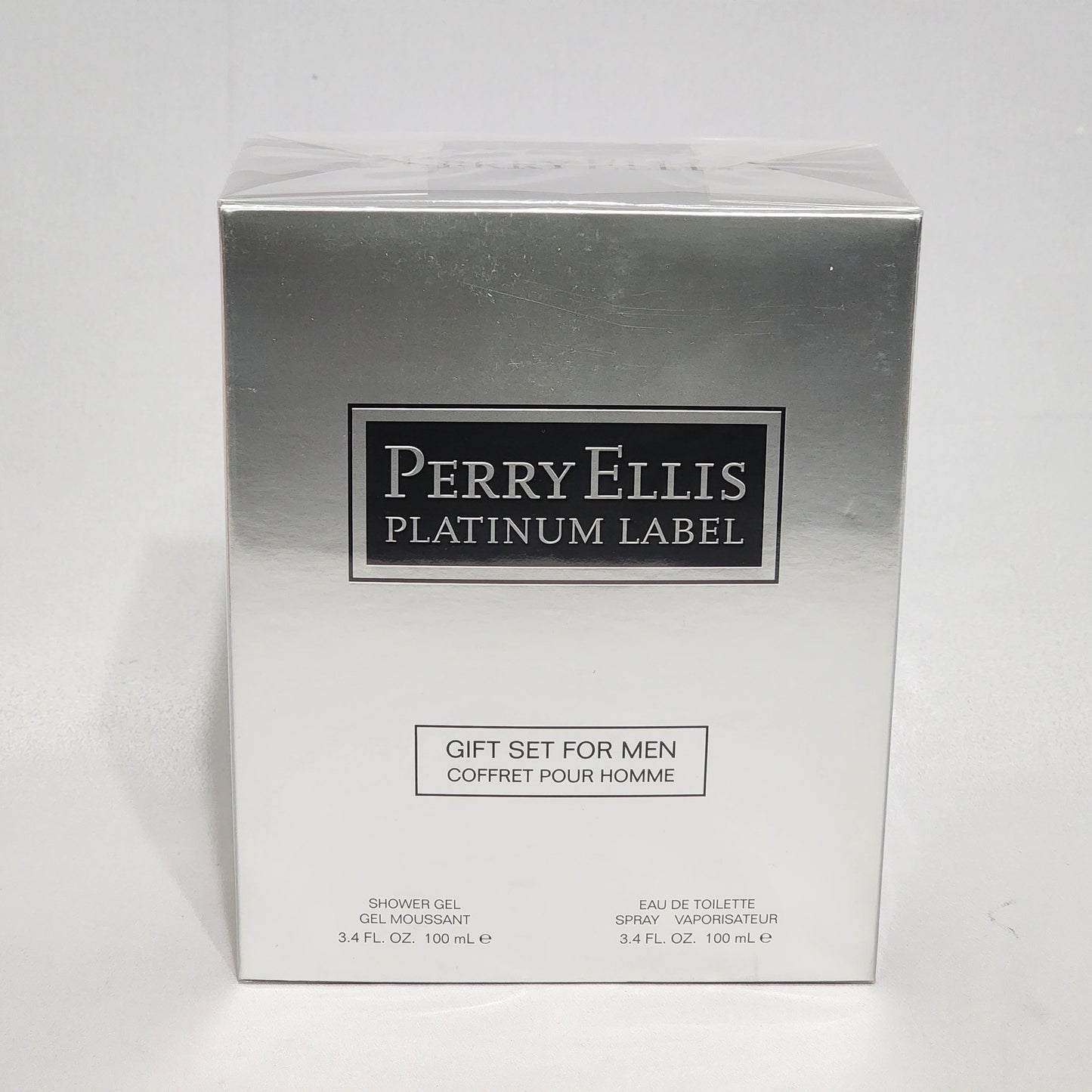 Perry Ellis Platinum Label 2PCs men set 3.4 oz spray + Shower Gel