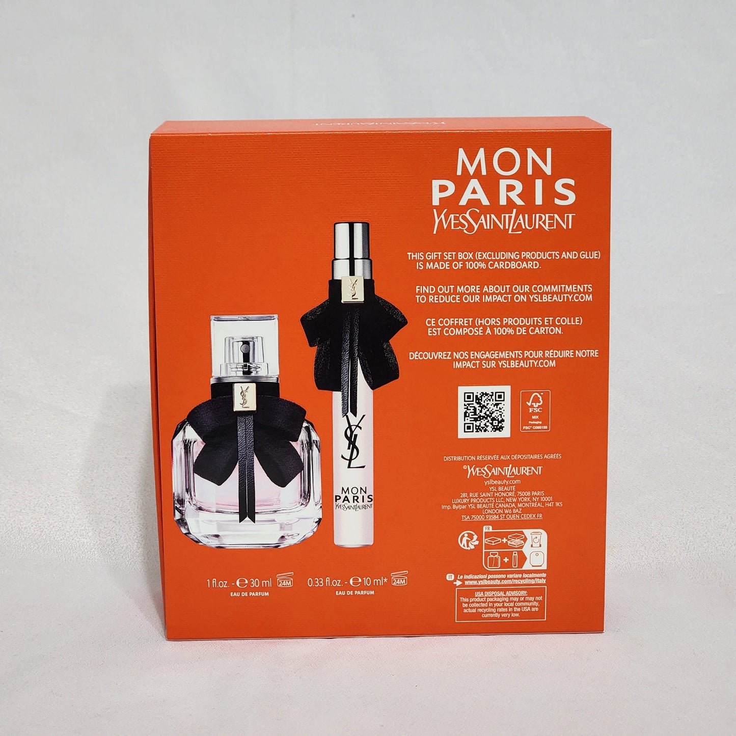 Mon Paris by Yves Saint Laurent 2 Pieces Women Set, 1.0 + 0.33 EDP spray