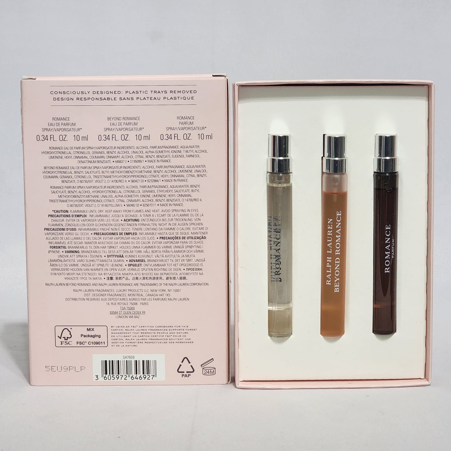 Romance by Ralph Lauren for Women 3 Bottles Travel Spray Set