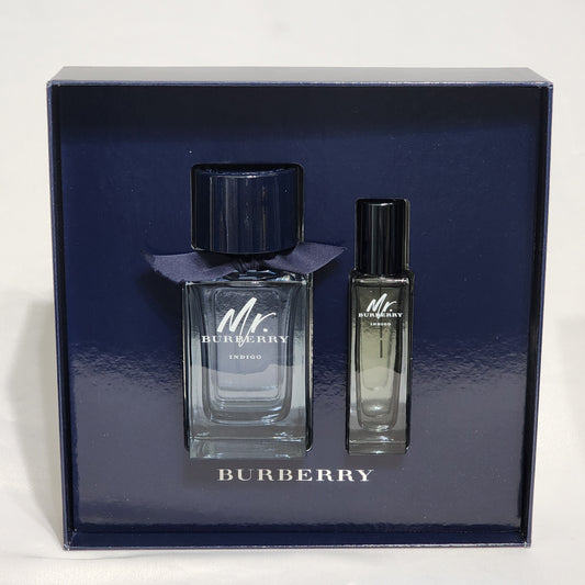 Mr. Burberry Indigo by Burberry 2 Bottles Set, 3.3 + 1.0 EDT spray