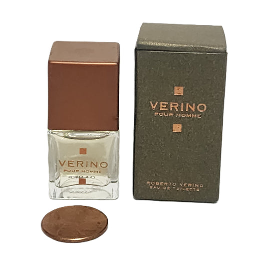 🕳️ VINTAGE & Ultra-Rare: Verino Pour Homme by Roberto Verino for Men 0.17 fl.oz / 5 ml EDT Splash Miniature | Unused | Collector's Find