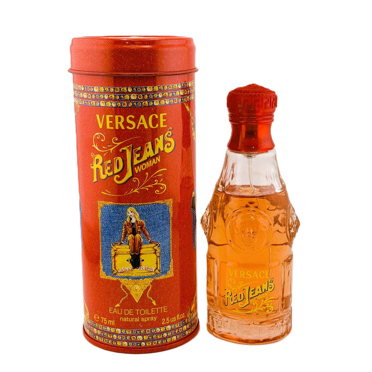 🔴 RARE: Red Jeans by Versace for Women | 3 Options | Vintage Tester Box (No Cap) + New Formulation Metal Container + Vintage Tin Box (Low Fill) | VJC Gianni Versace Era | Italian Luxury Collector’s Feminine