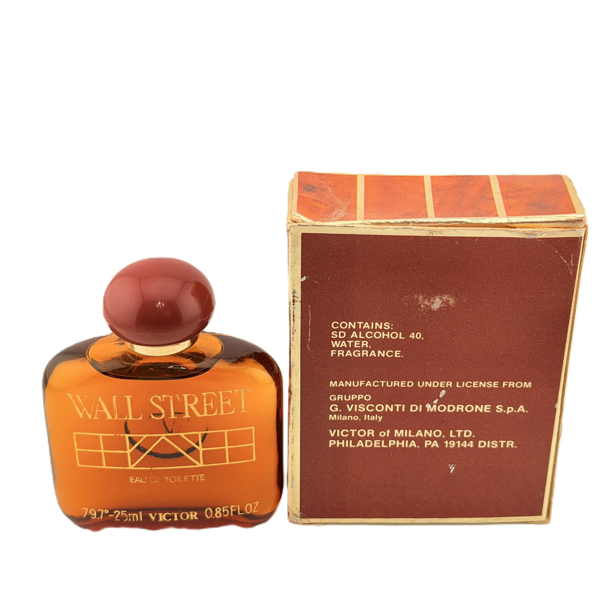 💹 VINTAGE & Ultra-Rare: Wall Street by Victor of Milano 0.85 fl.oz / 25 ml EDT Splash | Unused | Collectible 1980s Italian Masculine