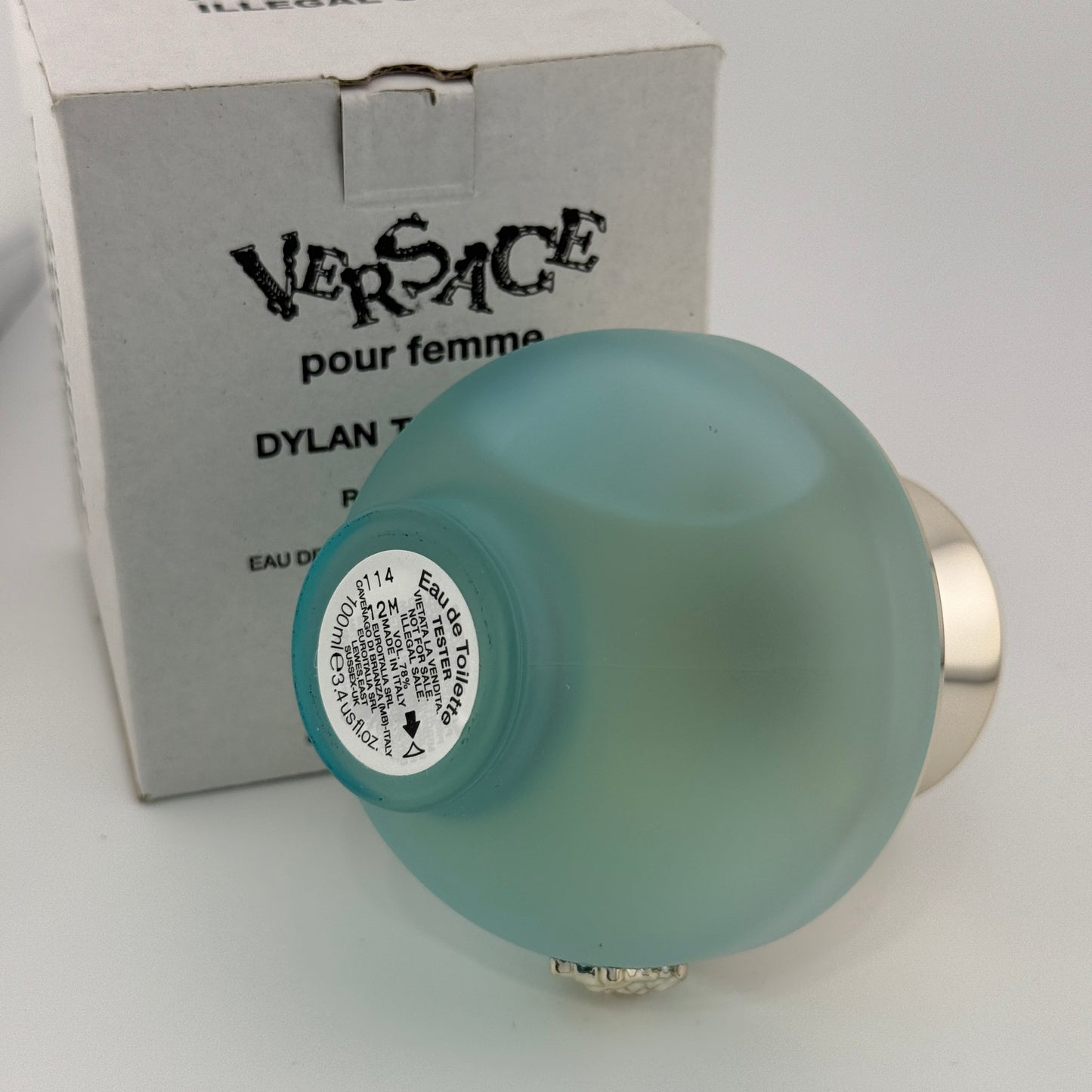 Versace Dylan Turquoise Eau de Toilette Women, 3.4 Oz - protection box