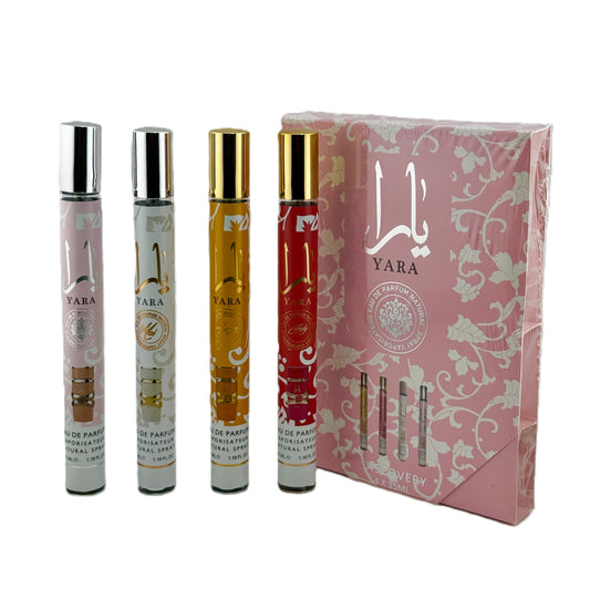 Yara | Discovery Collection | 4 × 35 ml Travel EDP Sprays | Explore the Full Yara Fragrance Universe | Sweet Oriental Floral | Arab Luxury Feminine | UAE | Ships from US