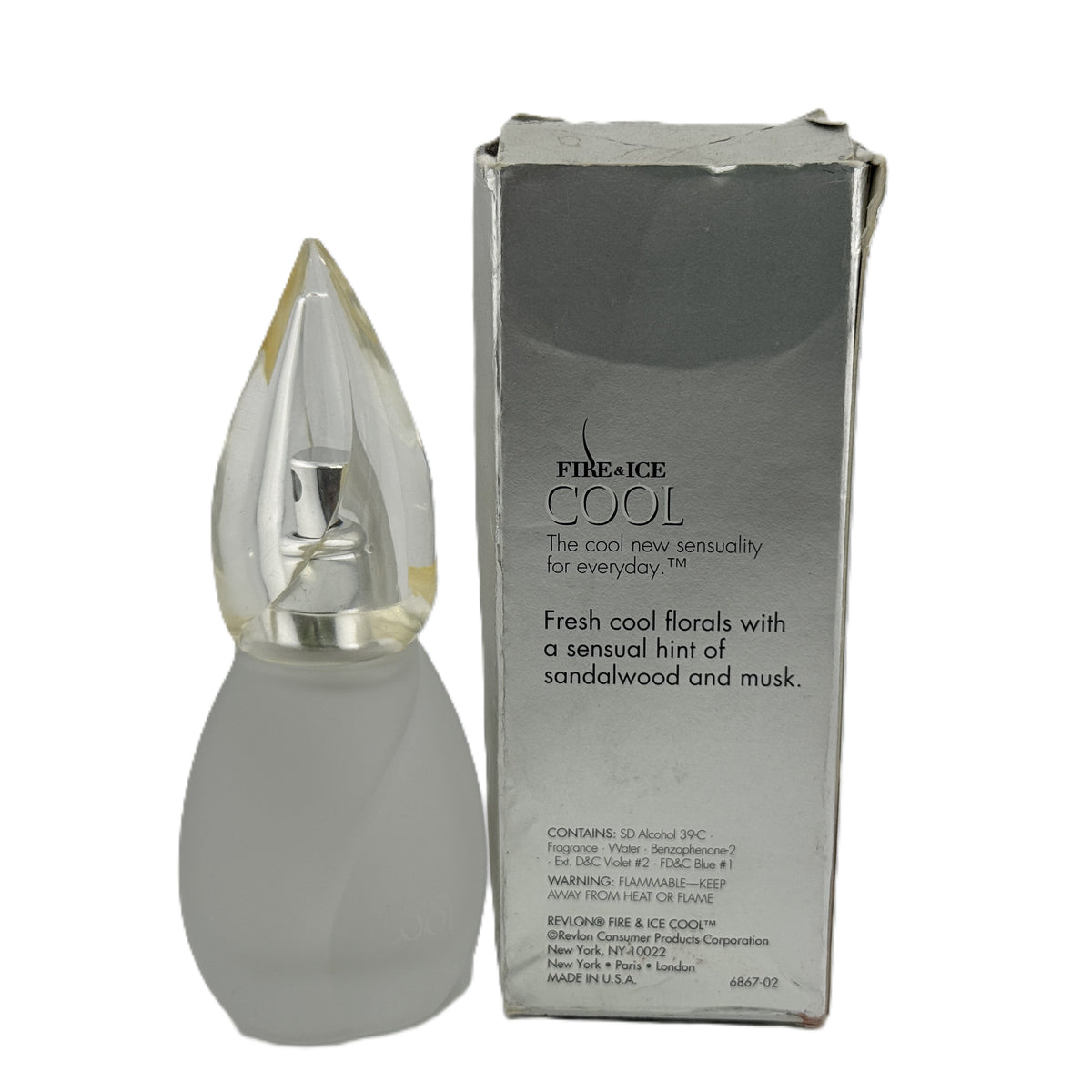 🔥❄️ VINTAGE & RARE: Fire & Ice Cool by Revlon for Women 1.7 fl.oz / 50 ml Cologne Spray | No Cellophane, Damaged Box | Actual Images!