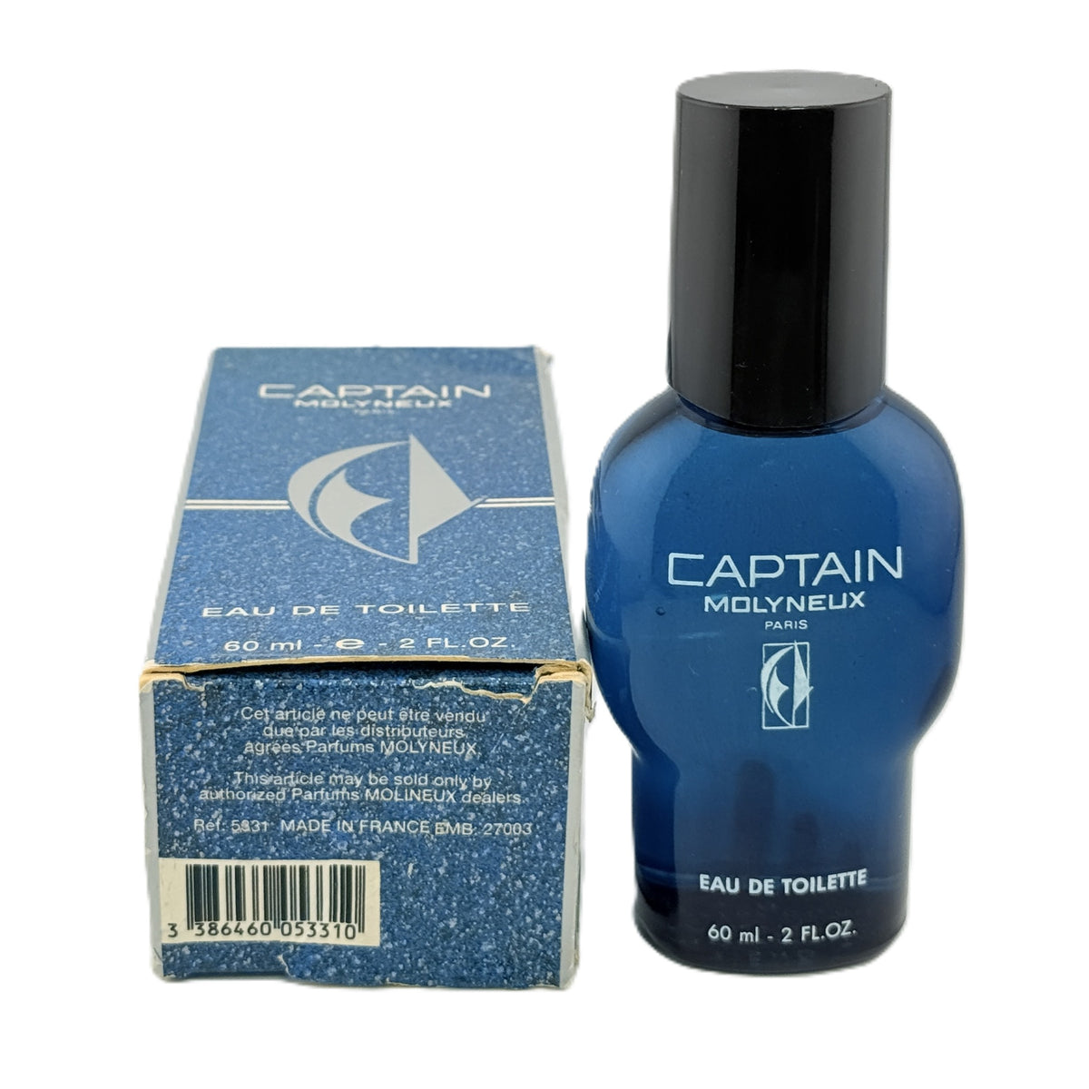 Captain by Molyneux Men's Eau de Toilette Splash 2 oz / 60 ml - Vintage, Damaged Box, No Cellophane