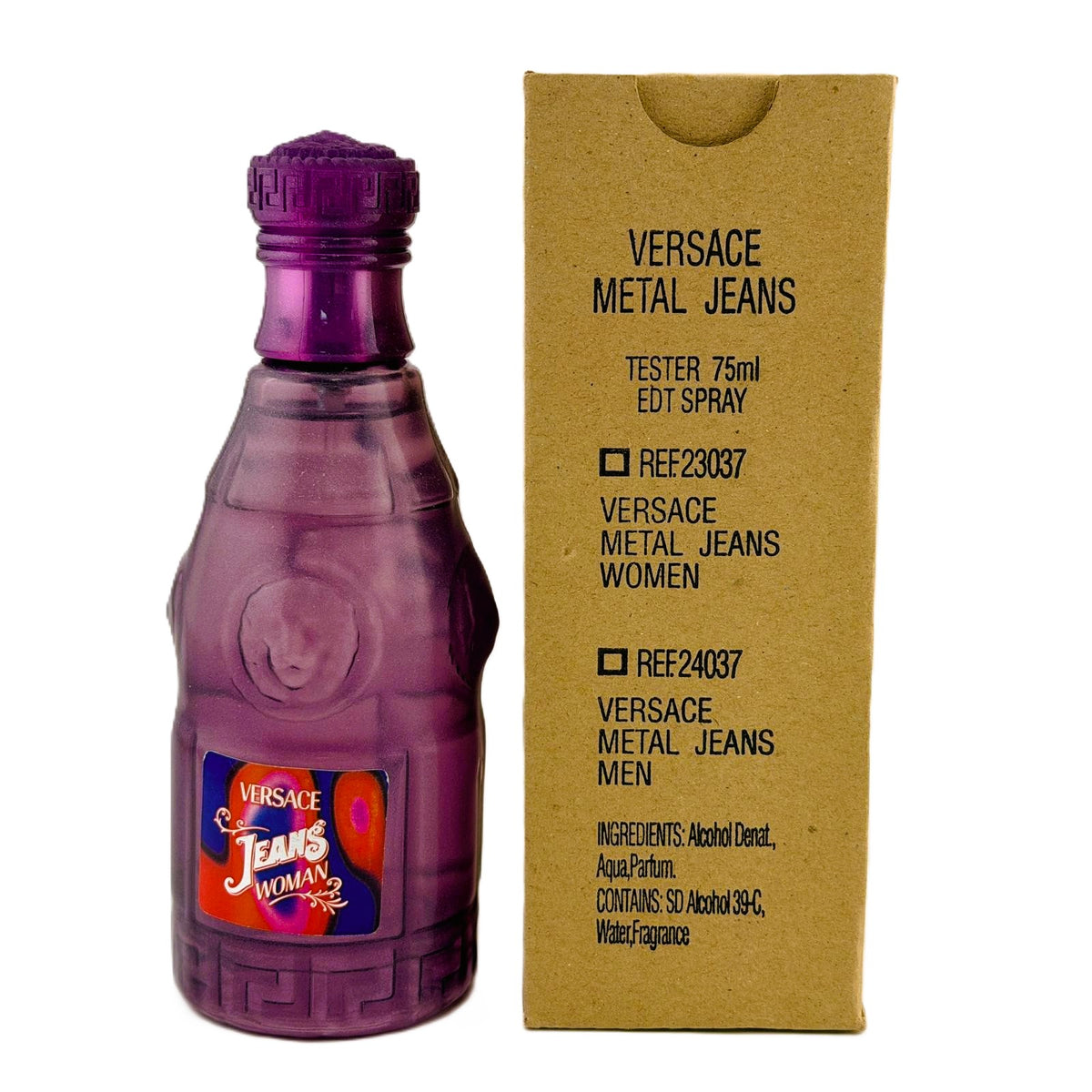 🔶 EXTREMELY RARE: Versace Jeans / Metal Jeans Woman by Versace | 2 Options | 2.5 oz EDT Tester Box + LAST Bottle in Original Metal Container | VJC Gianni Versace Era | Italian Luxury Collector’s Feminine