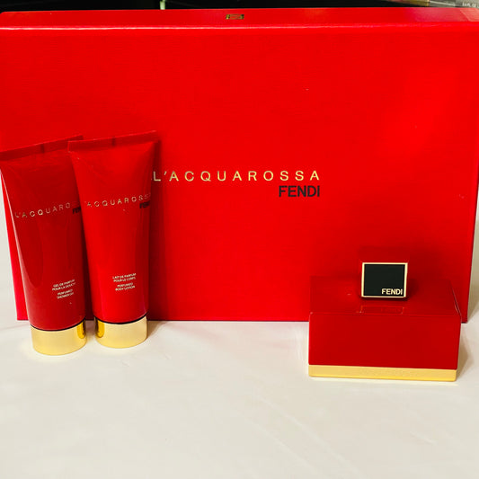 Fendi L'Acquarossa 3Pcs Women Set 2.5 oz EDP Spray + 2.5 oz Lotion + 2.5 oz Gel