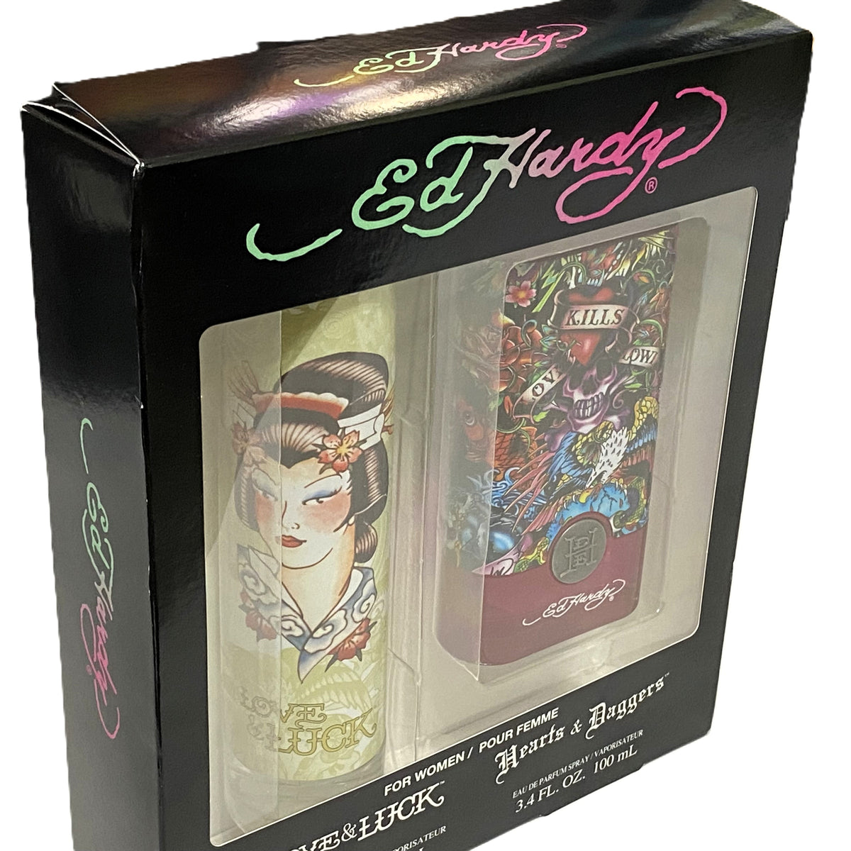 Hearts & Daggers + Love & Luck Ed Hardy by Christian Audigier for Women | 2 x 100 ml / 3.4 fl oz EDP Duo Set