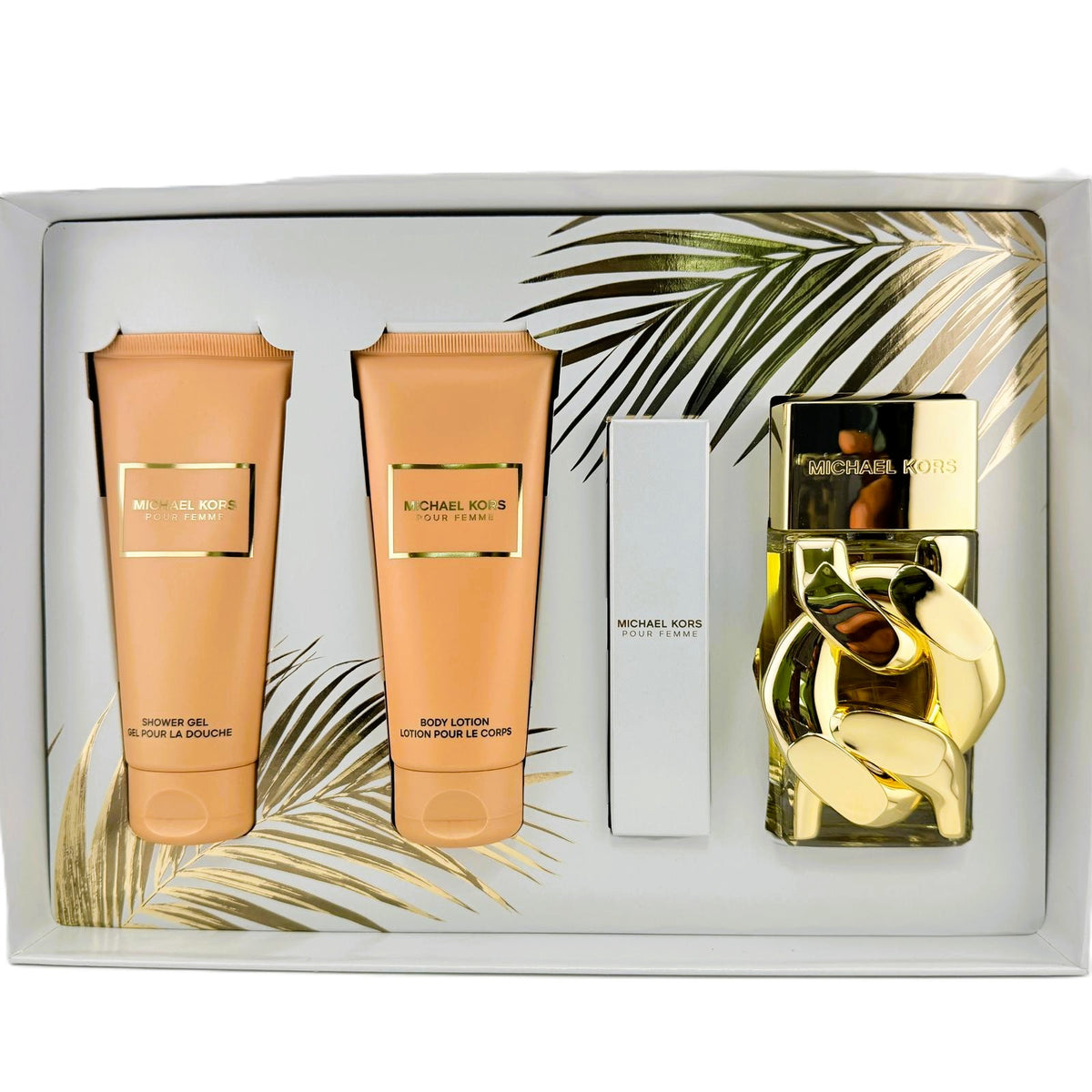 Pour Femme by Michael Kors Women's 4-Piece Gift Set - 100 ml & 10 ml EDP, 100 ml Shower Gel & Body Lotion