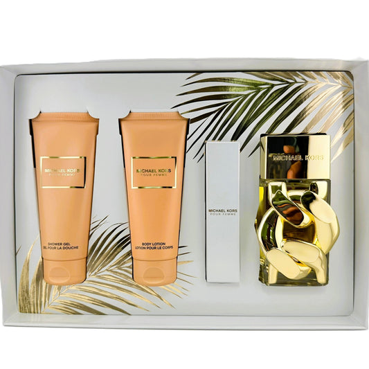 Pour Femme by Michael Kors Women's 4-Piece Gift Set - 100 ml & 10 ml EDP, 100 ml Shower Gel & Body Lotion