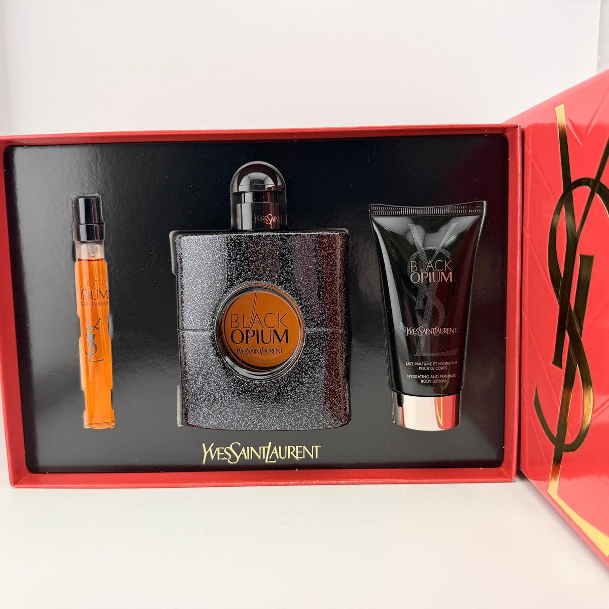 ♥️ Black Opium by Yves Saint Laurent for Women 3-Piece Gift Set | 3.0 oz EDP + 0.33 oz EDP + 1.6 oz Body Lotion | The Complete Black Opium Experience