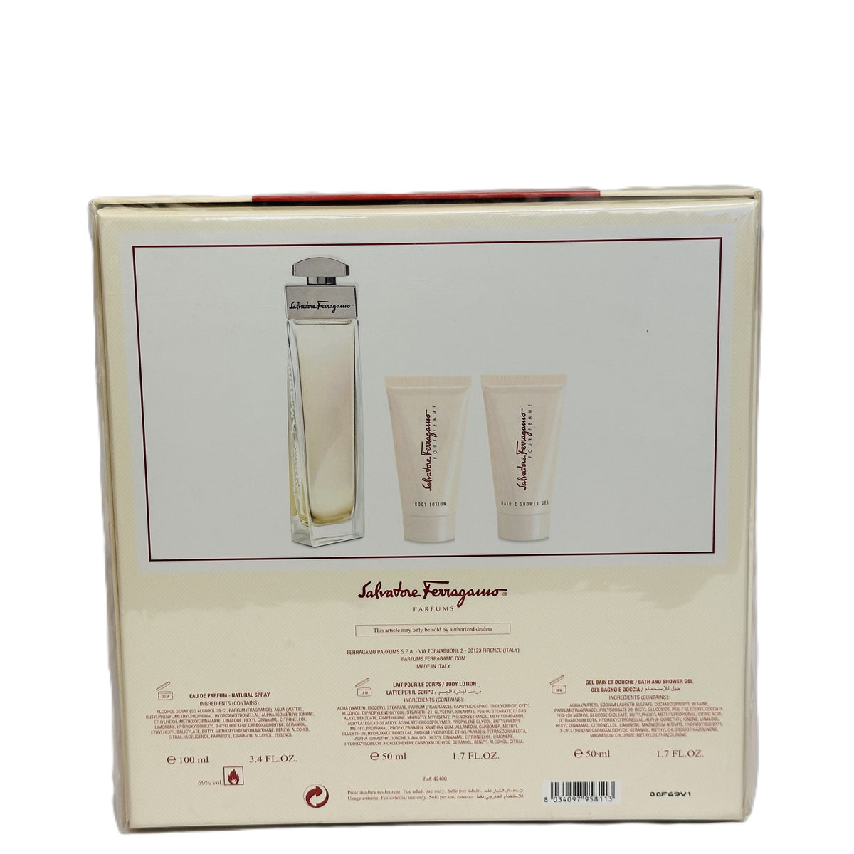 Salvatore Ferragamo Pour Femme for Women EDP | 1.7 oz & 3-Piece Gift Set | Classic Italian Fragrance