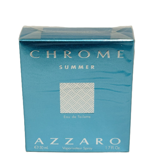 ☀️ RARE: Azzaro Chrome Summer for Men 1.7 fl.oz / 50 ml EDT Spray | New Cellophane Box | Limited Annual Edition