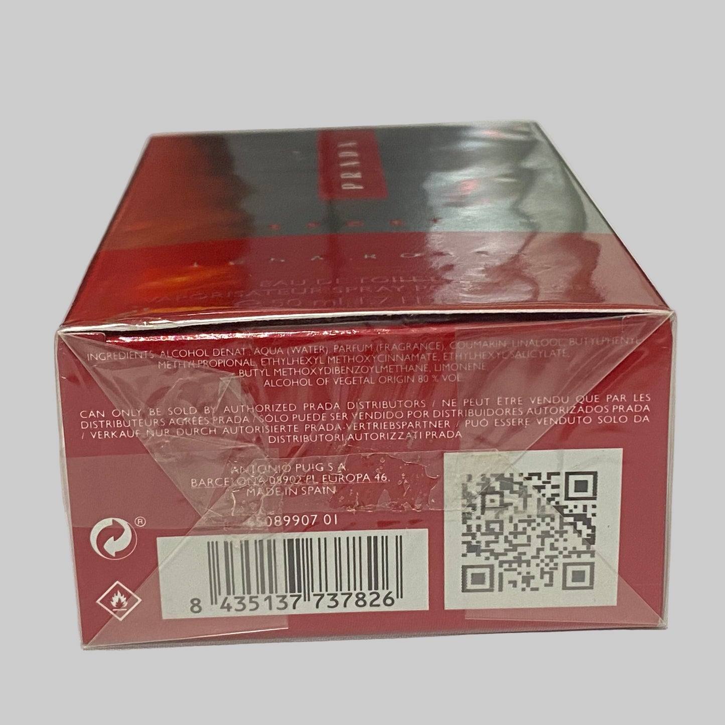 Prada Luna Rossa Sport Eau De Toilette Vaporisateur Pour Homme Spray 100 ml / 3.3 oz