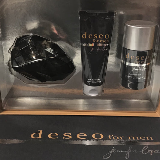 Deseo Jennifer Lopez 3PCs Men Set, 3.4 oz EDT spray + Aftershave Balm + Deo