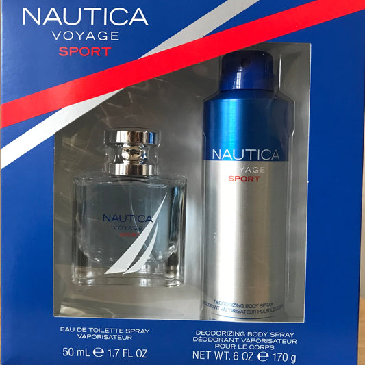 Voyage Sport By Nautica Men 2 Pcs Set, 1.7 oz EDT spray + 6.0 oz Body Spray