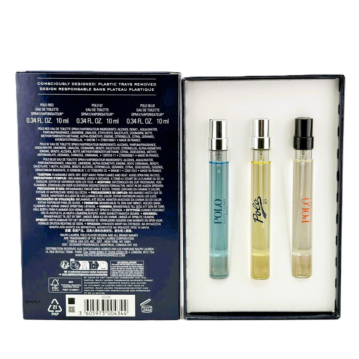 🐴 The Polo Collection by Ralph Lauren for Men | Polo Red + Polo 67 + Polo Blue | 3 × 0.34 fl.oz / 10 ml EDT Spray Set | Actual Images! | Miniature Collector’s Set