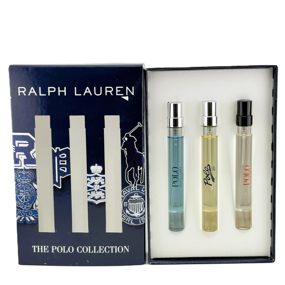 🐴 The Polo Collection by Ralph Lauren for Men | Polo Red + Polo 67 + Polo Blue | 3 × 0.34 fl.oz / 10 ml EDT Spray Set | Actual Images! | Miniature Collector’s Set