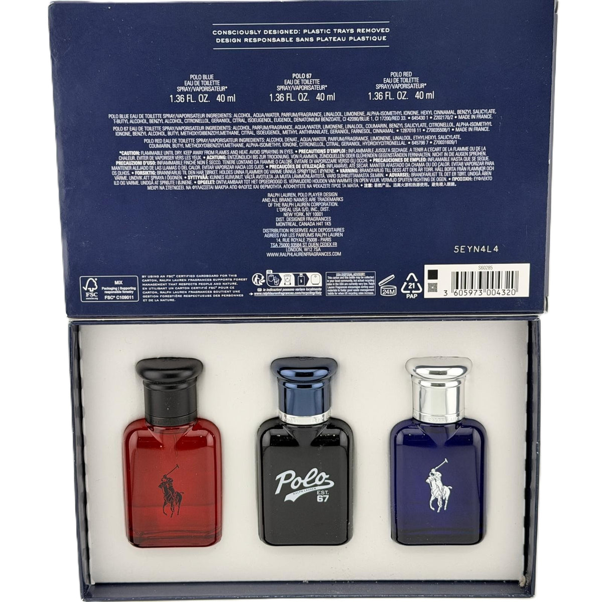 🐴 The Polo Collection by Ralph Lauren for Men | Polo Red + Polo 67 + Polo Blue | 3 × 1.36 fl.oz / 40 ml EDT Spray Set | New in Display Box | Actual Images!