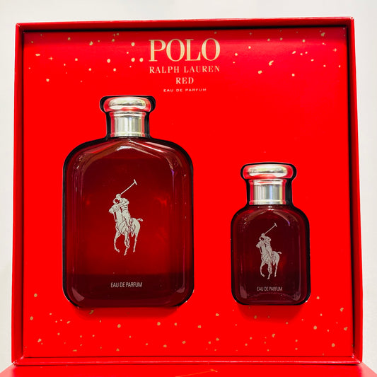 Ralph Lauren Polo Red 2 bottles Men Set 4.2 + 1.36 oz Eau de Parfum spray