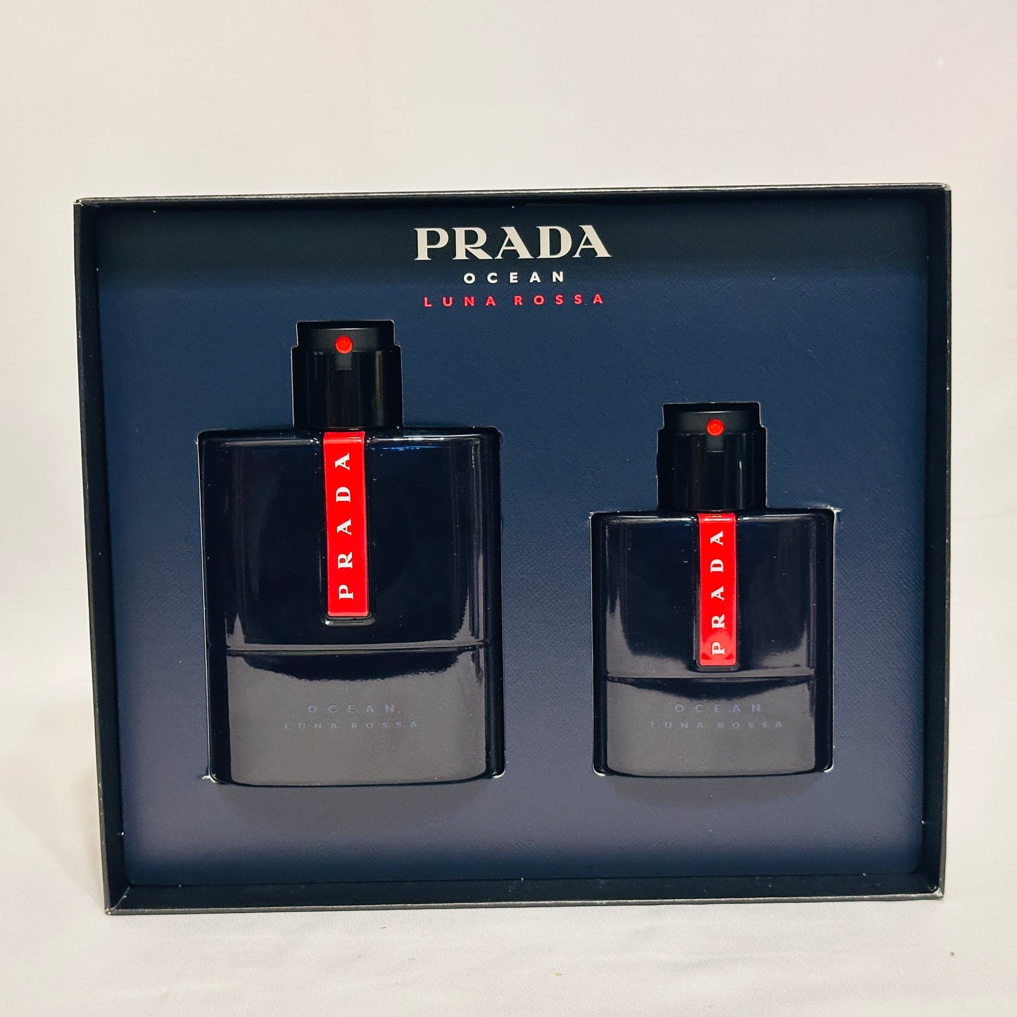 Prada Luna Rossa Ocean 2 Bottles Men Set, 5.0 + 1.6 oz eau de toilette spray