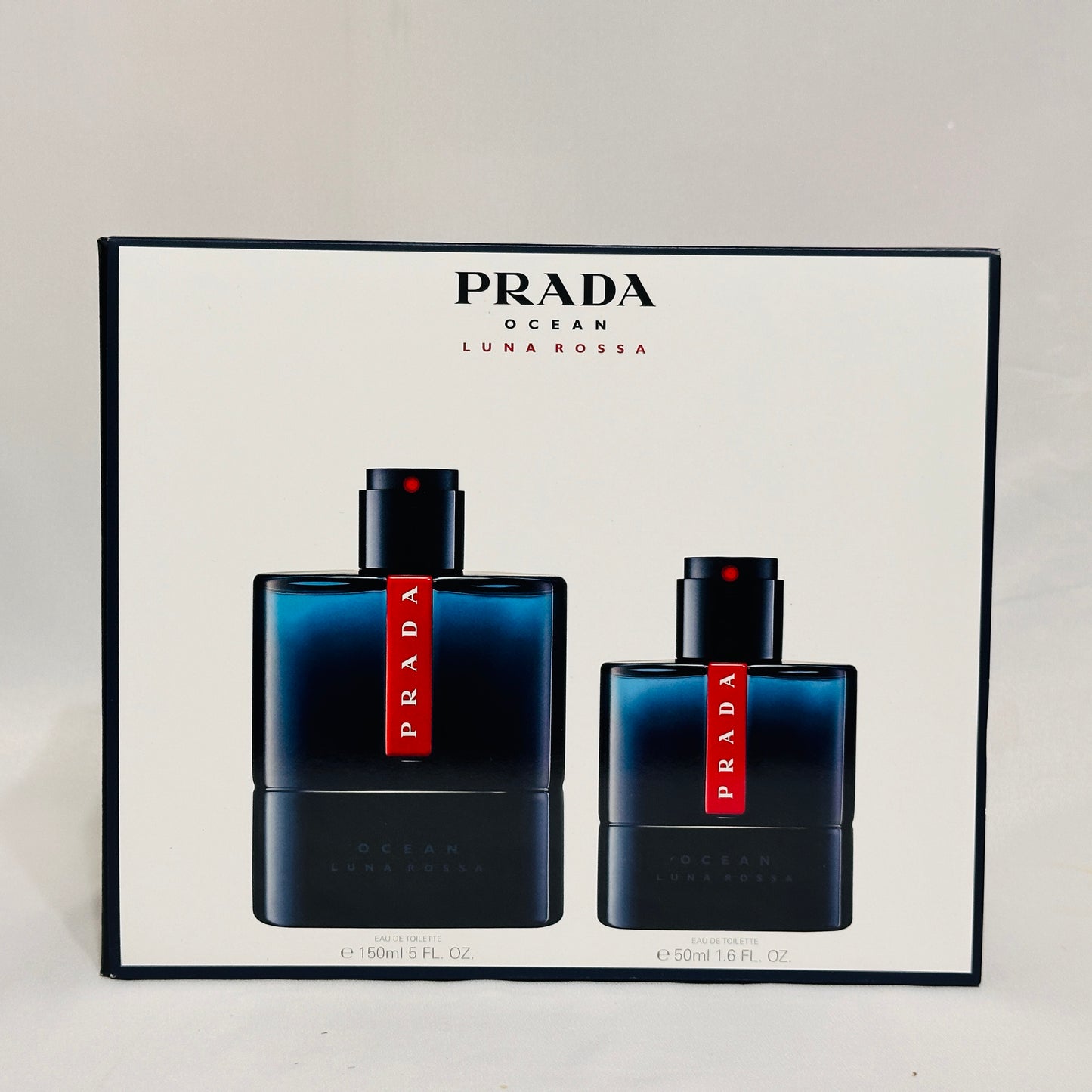 Prada Luna Rossa Ocean 2 Bottles Men Set, 5.0 + 1.6 oz eau de toilette spray