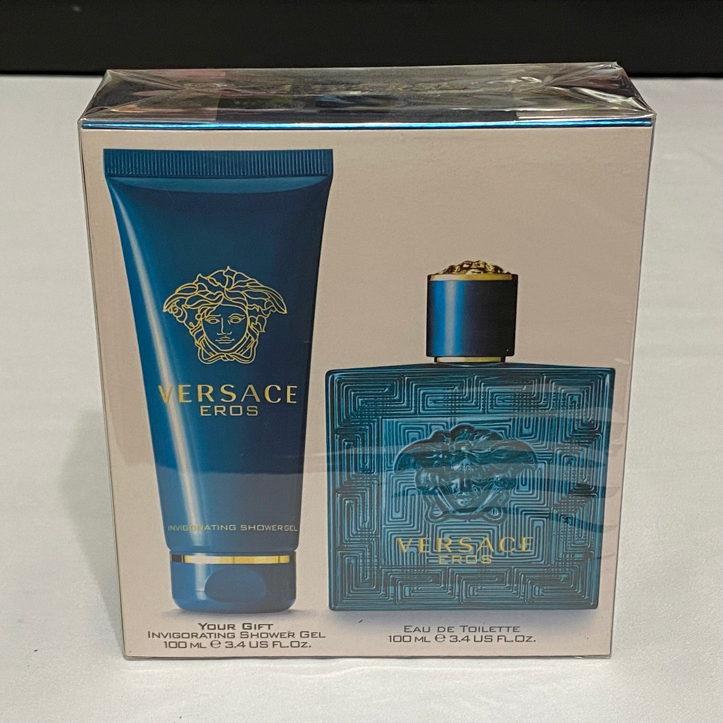 Versace Eros by Versace for Men - 2 Pc Gift Set 3.4oz EDT Spray, 3.4oz Shower Gel