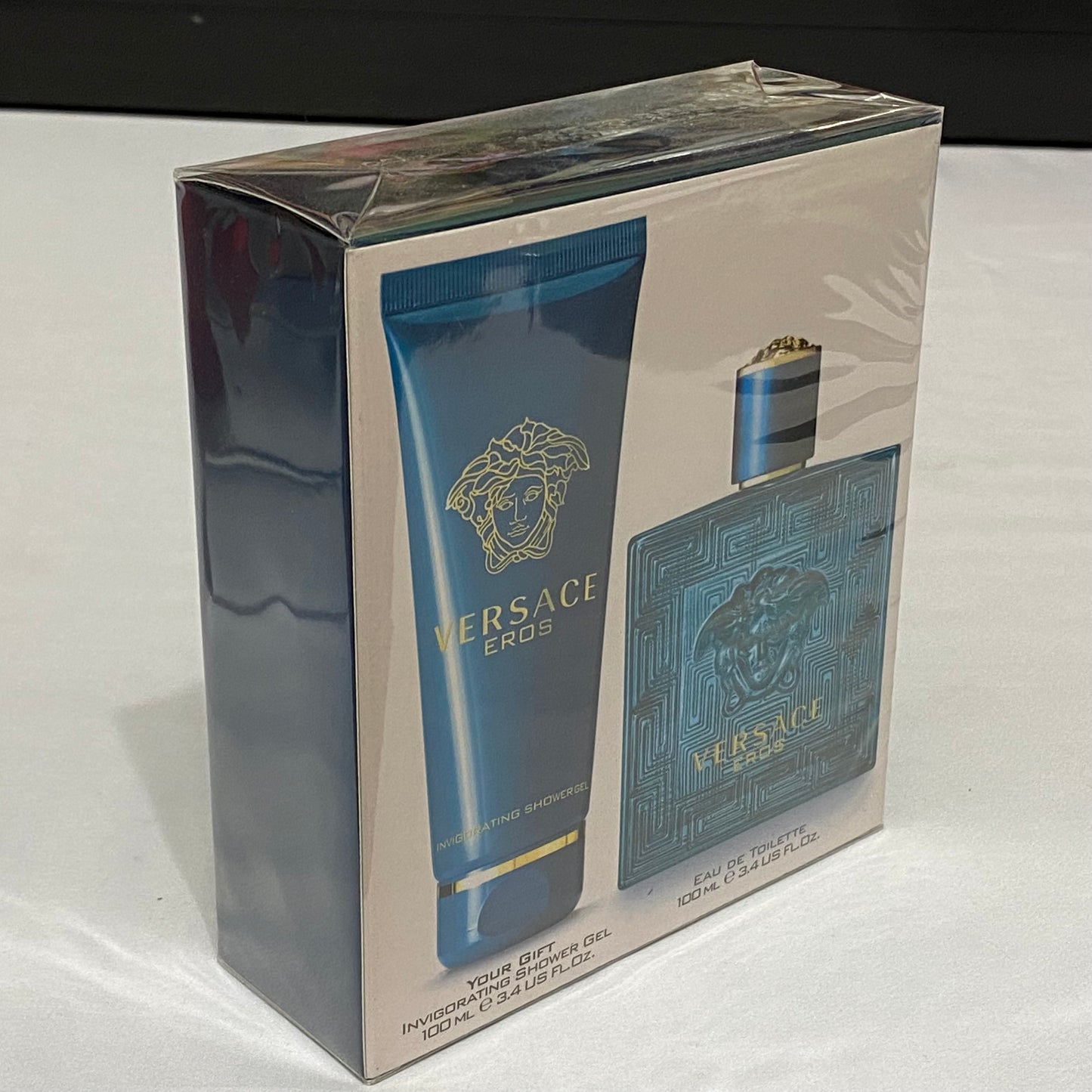 Versace Eros by Versace for Men - 2 Pc Gift Set 3.4oz EDT Spray, 3.4oz Shower Gel